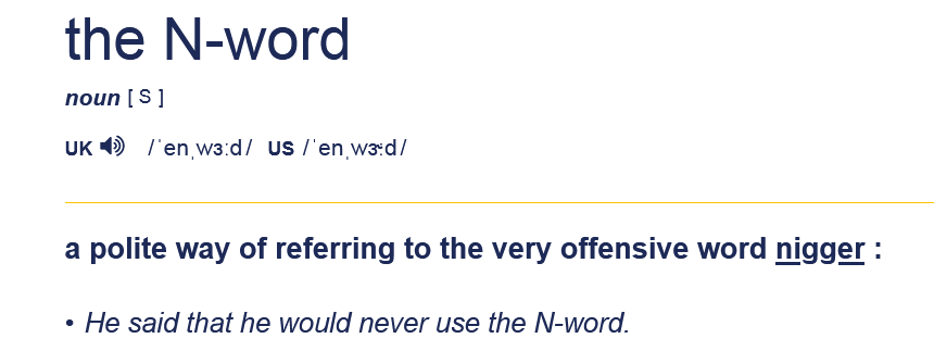 НЕГР на английском - the N-word